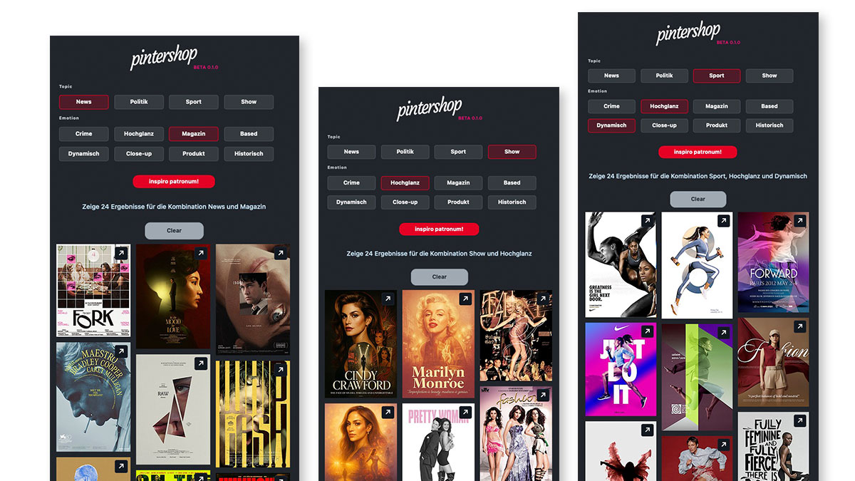 Pintershop Results